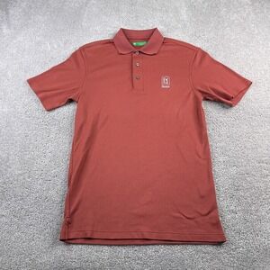 Oxford Golf Polo Shirt Mens‎ Small Orange TPC Boston Logo Performance Wicking